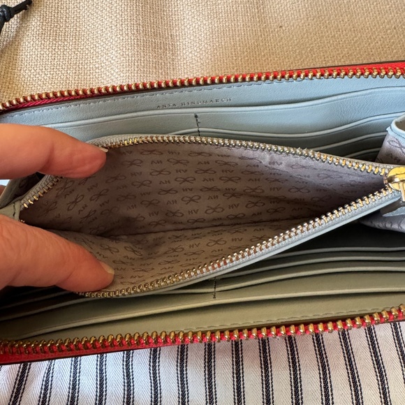 Anya Hindmarch coral colour leather zippy wallet - Picture 9 of 11